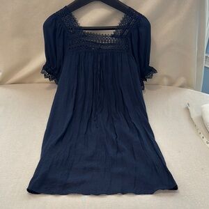 Elegant Navy Lace Dress